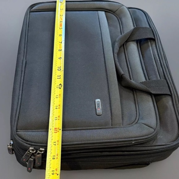 Sleek Gray Briefcase with Adjustable Strap and Durable Fabric - Picture 10 of 11